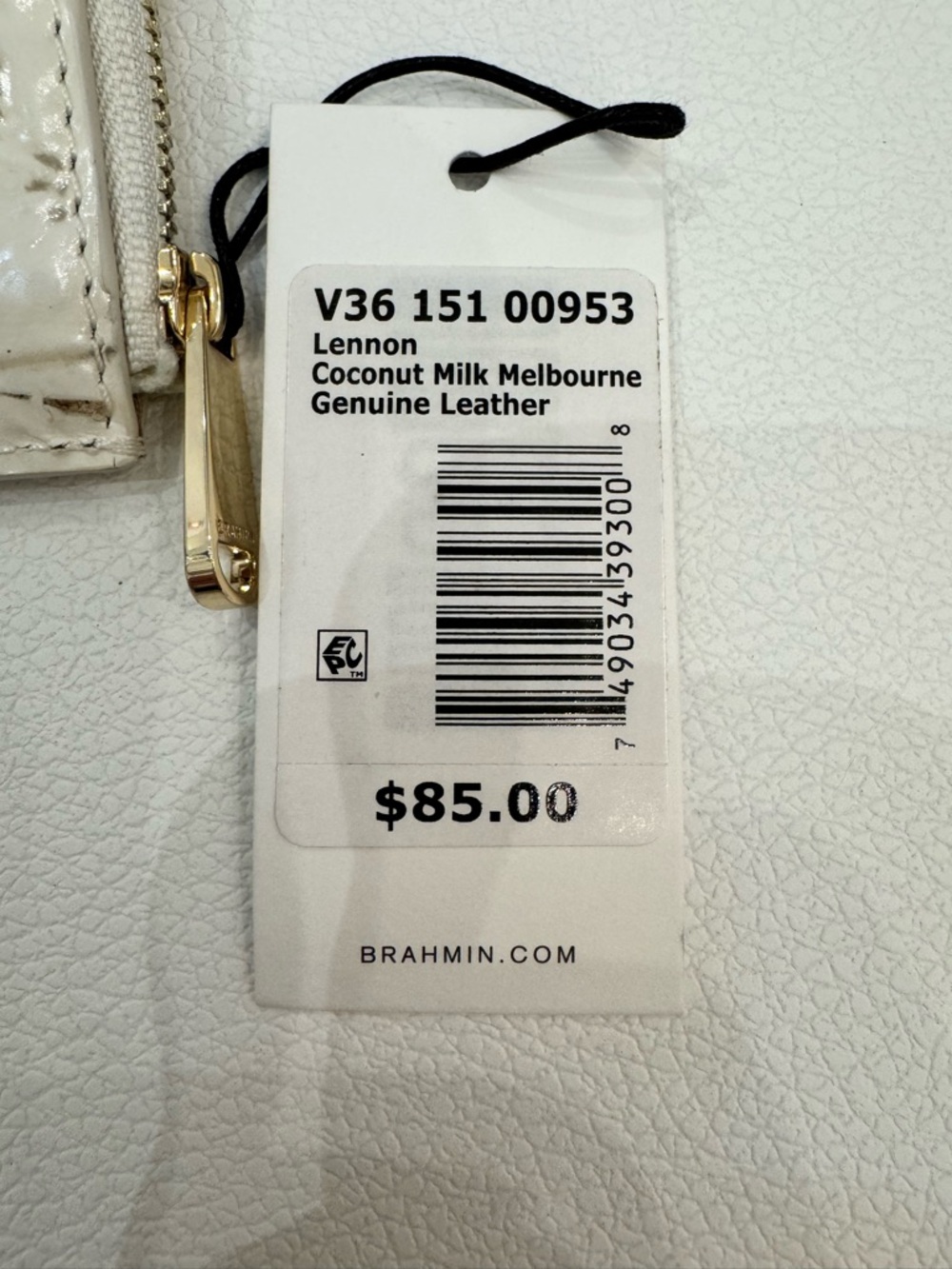 🌸✨NWT Brahmin Cream & Gold Croc-Embossed Leather Credit Card Wallet Coin Purse - Picture 4 of 5